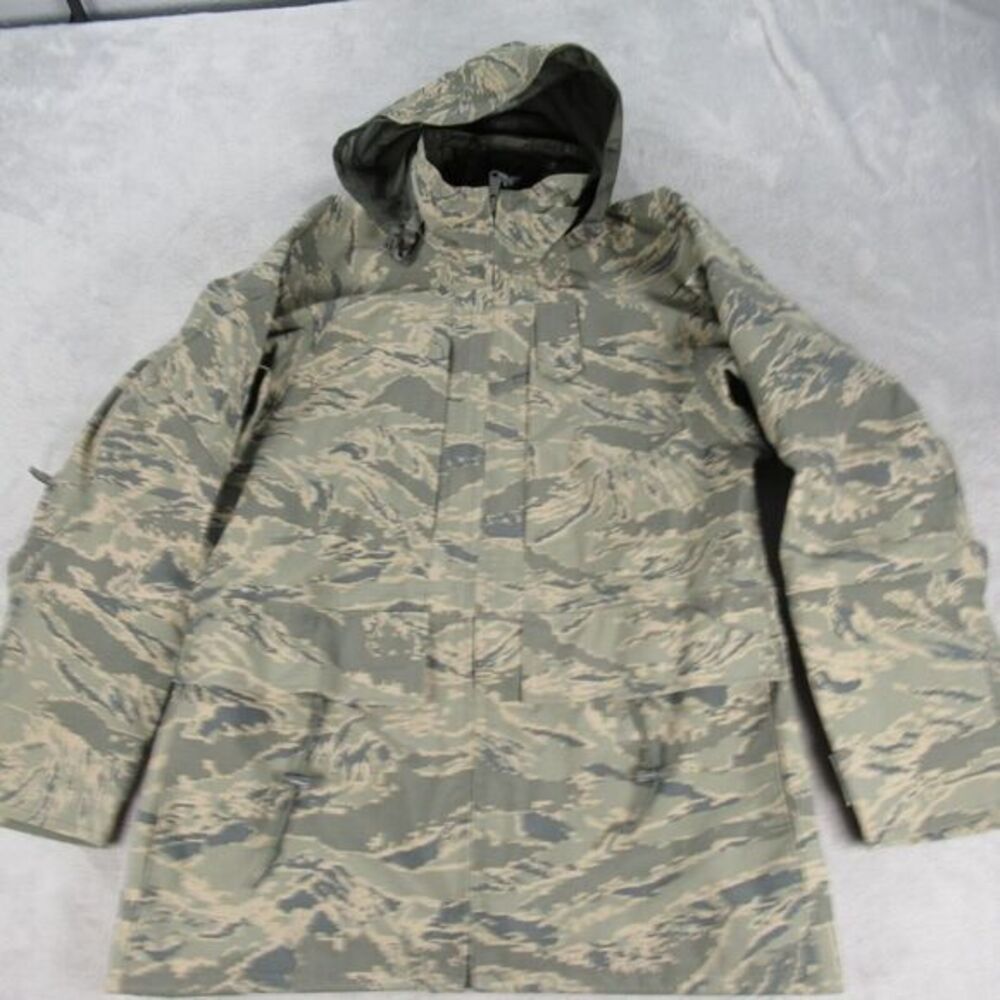Military Issued Gore Tex Jacket‎ Mens Small Green Camouflege Parka Hooded USA